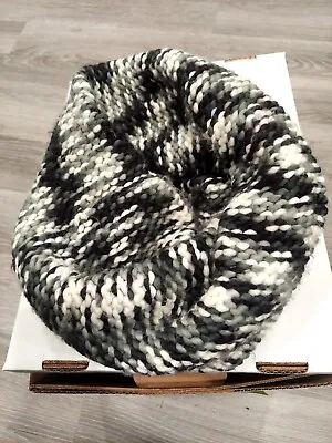 Chunky Knit Infinity Scarf Pullover Warm Winter Black/ Gray/White-Textured • $9.64