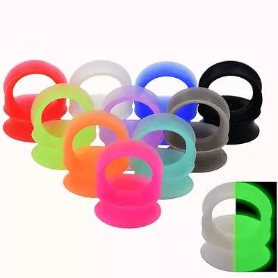 2pcs Thin Flexible Silicone Ear Gauges-Tunnels Plugs-Ear Skin-Earskin-Earlets • $3.99