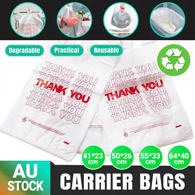 Reusable Recyclable Singlet Shopping Bags Heavy Duty Grocery Carry Checkout Bags • $15.50