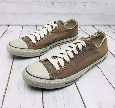 Converse All Star Ox Men's Brown Canvas Low Top Lace Up Sneakers Shoes • $29.74