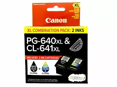 2 Canon PG640XL CL641XL Genuine Ink Cartridges PIXMA MG2160 MG3160 MG3650 Large • $55.41