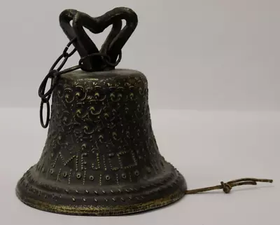 Vintage SPANISH COLONIAL BELL 8 3/4 T Large Antique Bronze Mission Style • $499.95