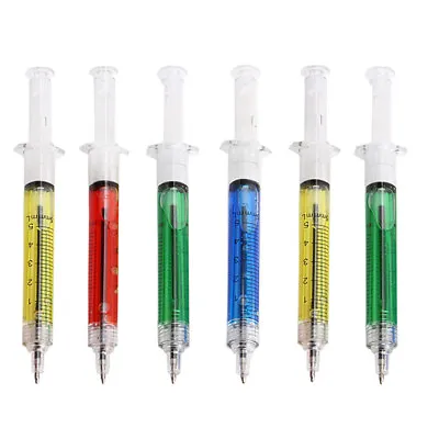 £3.49 • Buy 6 Syringe Shape Pens Cool Weird Gadget Nurse Vet Doctor Novelty Gift Present
