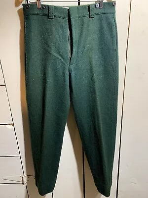 VINTAGE Woolrich Pants Mens 36 Green 100% Wool Hunting Outdoors Heavy • $44.99