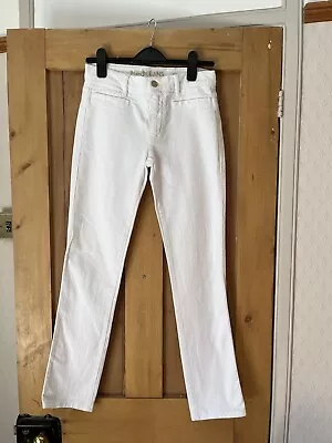 MIH Oslo Mid Rise Long Slim Leg White Jeans Waist 25 Length 30 Size 6 8 BNWOT • £13.99