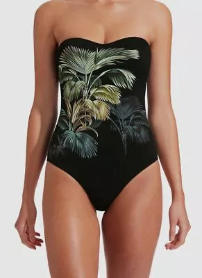 $135 Jets Women Black Evoke Bandeau One-Piece Swimsuit Swimwear Size AU 14 US 10 • $43.58