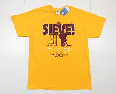 University Of Minnesota Shirt Adult Large Yellow Twin Cities College Hockey Tee • $17.99