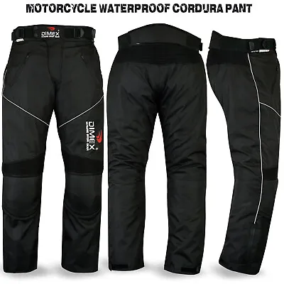 Motorbike Motorcycle Waterproof Cordura Textile Trousers Pants Armours BLACK • $45.99