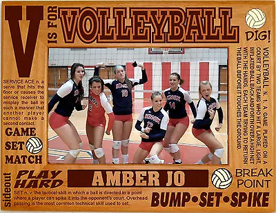 Personalized Volleyball Engraved Picture Frames 4x6 5x7 8x10 Team Photo Custom • $15