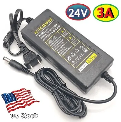 24V 3A 72W AC/DC Adapter Power Supply  For LED Strip With 5.5x2.1mm  • $11.60