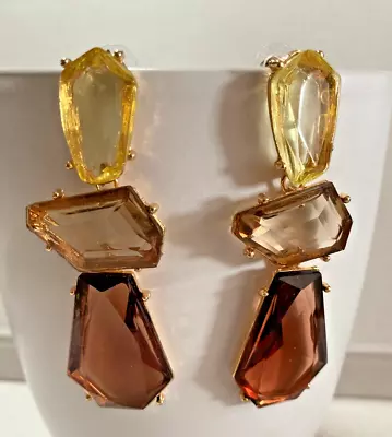 Zara Multi Colour Resin Drop Statement Earrings • £7.99