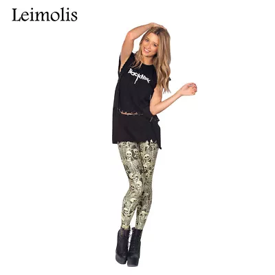 £11.99 • Buy Ladies 3 D Print Skeleton Party Gothic Plus Size Leggings Yoga Sport Pants Party