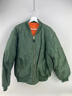 Rothco Jacket Mens Size L Green Orange Flight Flyers Bomber MA1 Intermediate • $44.99