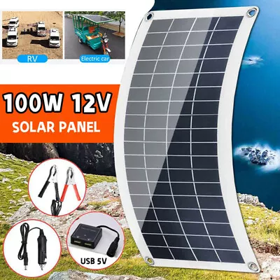 100W Solar Panel Kit 12 Volt Trickle Battery Charger For Car Van Caravan Boat • £16.99