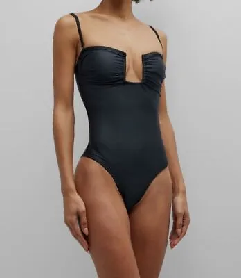 $253 Lenny Niemeyer Women's Black U Bandeau One Piece Swimsuit Size X-Large • $81.18