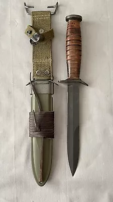 Rare ARMY WWII 2 US M3 K.l. - KINFOLKS GD MKD Trench Fighting Knife M8 Scabbard • $945
