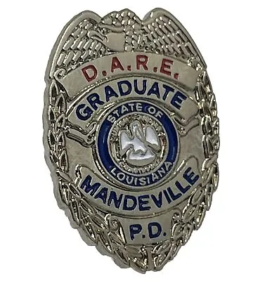 DARE Mandeville Louisiana Police Department Law Enforcement Enamel Lapel Hat Pin • $14.95