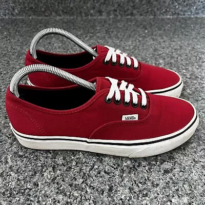 Vans Authentic Red Canvas Skate Shoes Sneakers Men’s Size 7.5 Women’s Size 9 • $24.99