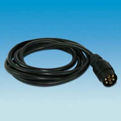 Pre-Wired Black N Type 7 Pin Towing Plug - 3 Meter Cable - Caravan RI507 • £19.99