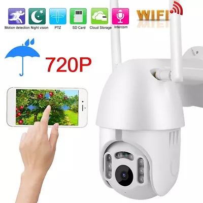 720P Outdoor Waterproof WiFi IP CCTV PTZ Dome Security Camera For TPG • £47.36