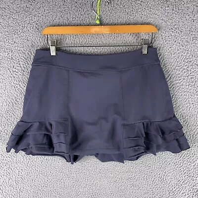 Zella Mini Skirt Womens Large Blue Ruffle Skort Short Tennis Athletic Athleisure • $15.99