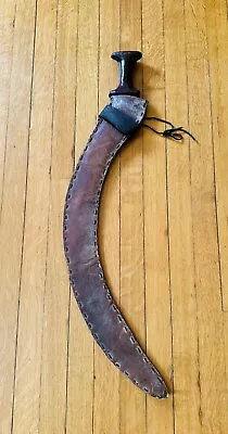 Ethiopian Shotel  Fighting Sword  - Antique 19th Century Native Blade W/Scabbard • $295