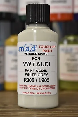 VW Audi Grey White R902 L902 Touch Up Kit Bottle Brush Repair Paint Scratch • £6.95