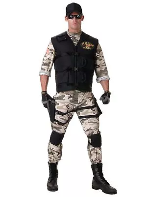 Seal Team Classic Military Army Soldier Police Uniform Teen Boys Mens Costume • £71.95