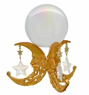 Kirks Folly Moon Dance Gazing Crystal Ball Goldtone • $271.09
