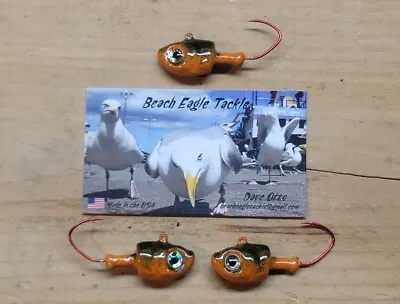 3 Pack! 3/4oz Herring Head Matzuo Red Sickle Hook Custom Orange/Green • $10.99