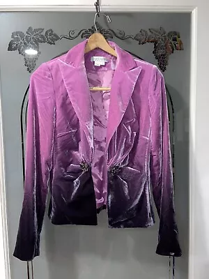 Kay Unger Vintage Purple Velvet Jacket Blazer Size 6 New Without Tags￼ • $50