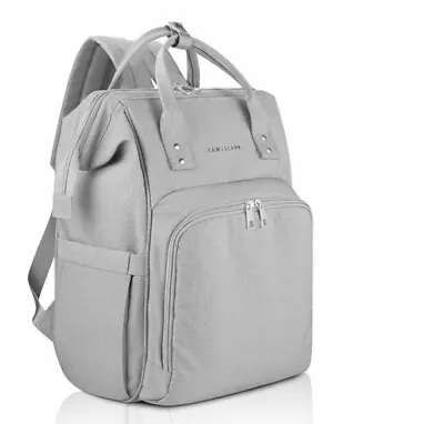 Gray Unisex Backpack Diaper Bag Unisex Dad Mom Cooler Bag READ • $14.99