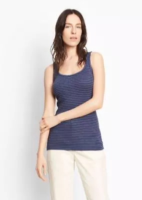 Vince Blue Storm Striped Sleeveless Scoop Neck Tank Top M • $29