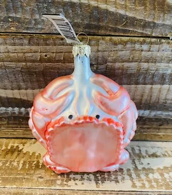 New With Tags Midwest Of Cannon Falls Blown Glass Crab Ornament Made In Poland • $15.99