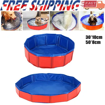 Mini Dog Swimming Pet Paddling Pool Large Foldable Portable Outdoor Gargen Pool • £8.45