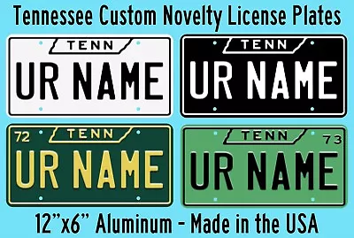 Tennessee Custom Made Auto License Plate Any Name 12 X6  Choose Plate Color • $14.90