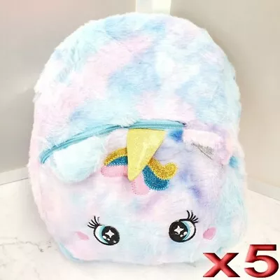 5pc Wholesale Kids Girls Unicorn Plush Furry Backpack Shoulder Bags • $20