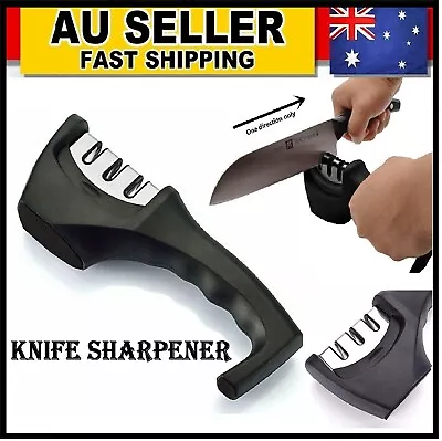 Kitchen Knife Sharpener 3 Slot Diamond Sharp Knives Sharpening Steal Blade Tool • $17.49