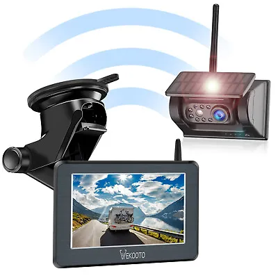Solar Magnetic Wireless Backup Camera 5  HD Monitor Rear View Reverse System Kit • $75