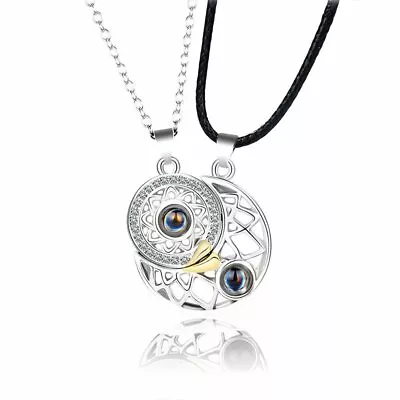 100 Languages Necklace Magnetic Pendant I Love You Sun Moon Heart Women Couples • $3.27