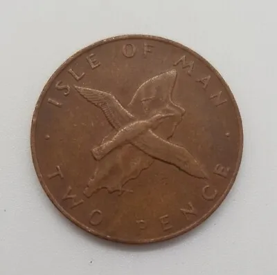 1977 Isle Of Man Queen Elizabeth II Shearwater Two Pence 2p Coin • £2.99