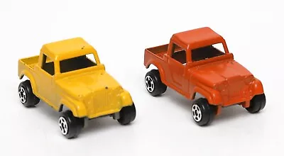 Vintage Tootsie Toy Jeep Trucks Yellow & Orange Lot Of 2 • $3.99