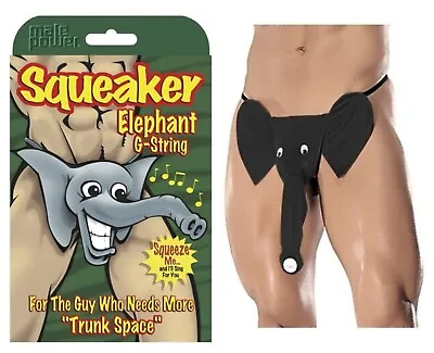 Squeaker Elephant G String Underwear Novelty Gag Gift Male Power Size 28-40 • $21.99