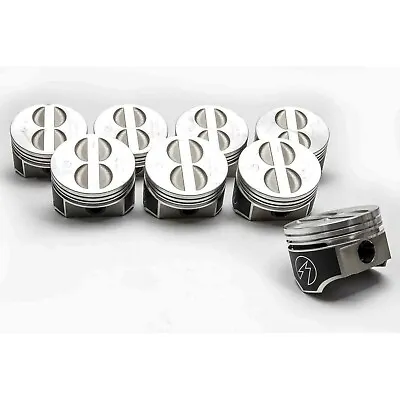 Set 8 Speed Pro L2256F 30 .030  Chevy 350 Forged Coated Flat Top Pistons • $320