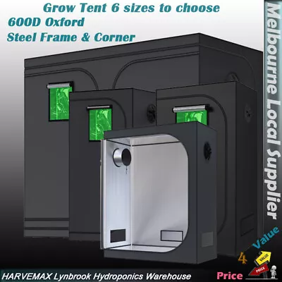 $224 • Buy In Door Grow Tent 6 Sizes Hydroponic Mylar 600D Oxford Steel Farme Fast Shipping