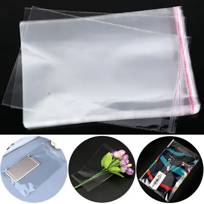 100Pcs Transparent Self Adhesive Bags OPP Cellophane Plastic Packing Supplies • $2.76