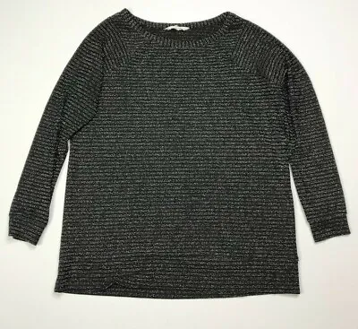 BB Dakota Women's Black Metallic Long-Sleeve Blouse Top Size S Small • $8.39