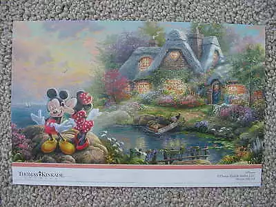 Mickey & Minnie Sweetheart Cove Thomas Kinkade Studios Dealer Promo Post Card • $2.45