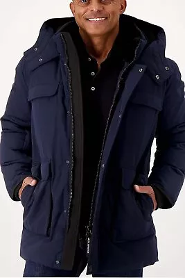 Arctic Expedition Men's Down Parka With Fixed Hood Dark Navy • $64.99