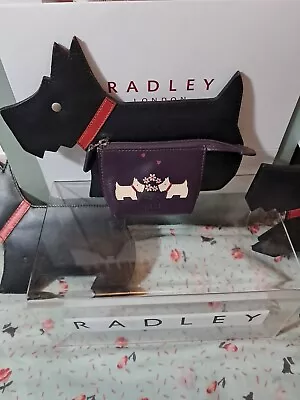 Radley Small Leather Coin Purse . Scottie Dogs Smelling The Flowers . • £6.45